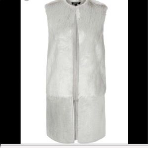 Topshop Sold Out silver faux fur vest